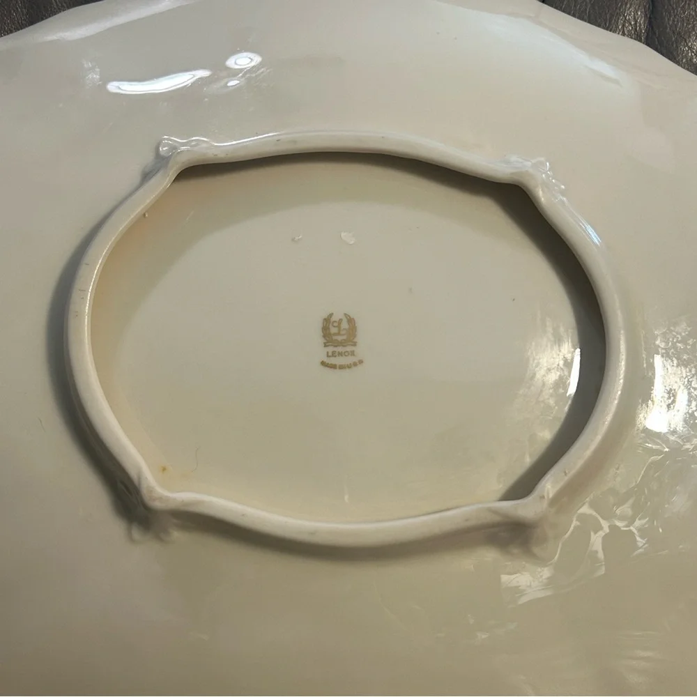 VTG Lenox Valencia Gold and Ivory Serving Platter Vintage - Picture 11 of 16
